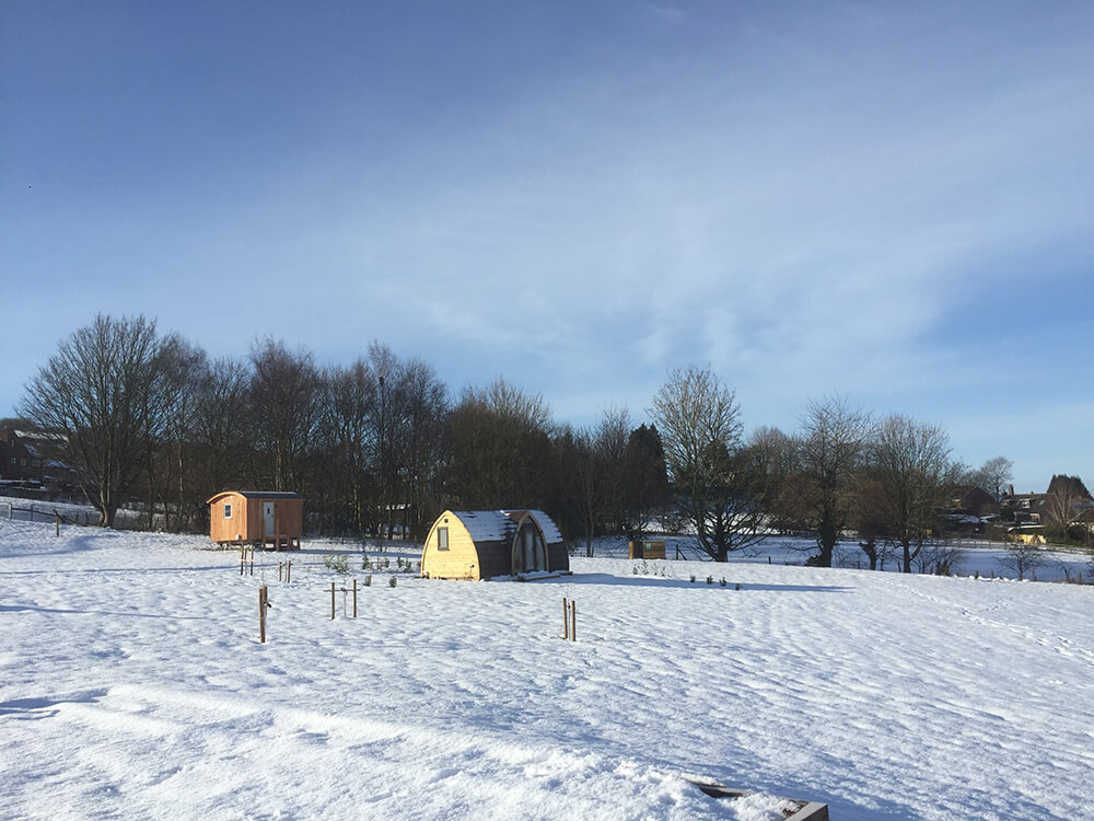 Glamping Pods in Winter